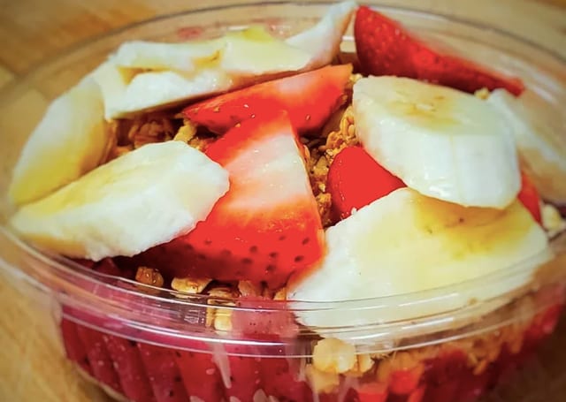 Acai Bowl with choice of two fruit.