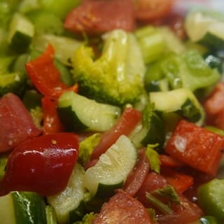 25s. Tomato Cucumber Salad with grilled chicken