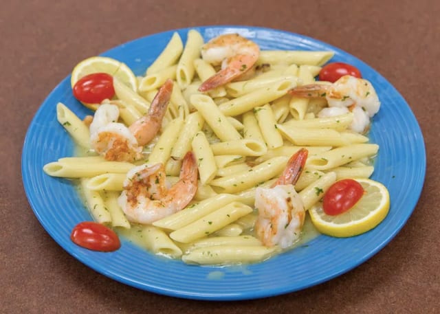 Shrimp Scampi Over Linguini - Lunch Special.